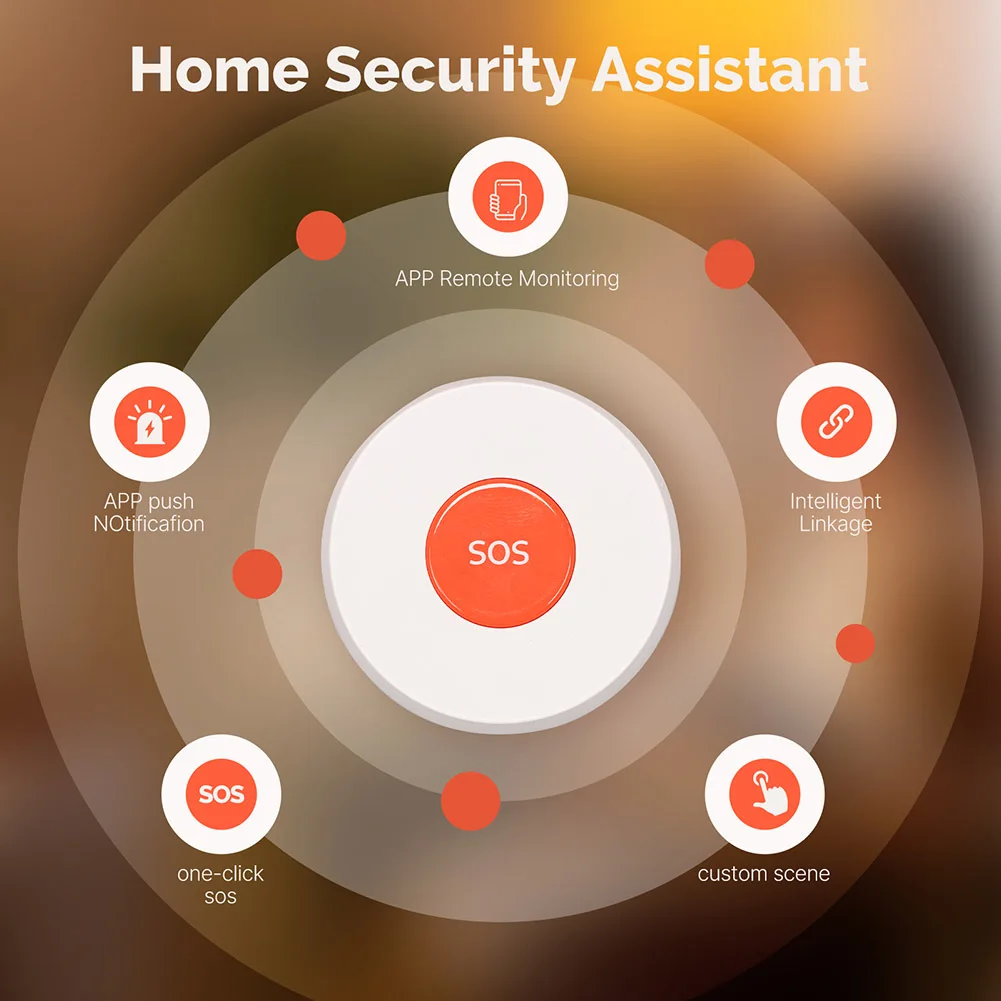 Zigbee-Bouton d'urgence SOS sans fil pour notification, bouton d'appel d'urgence, aide d'urgence en un clic, alarme