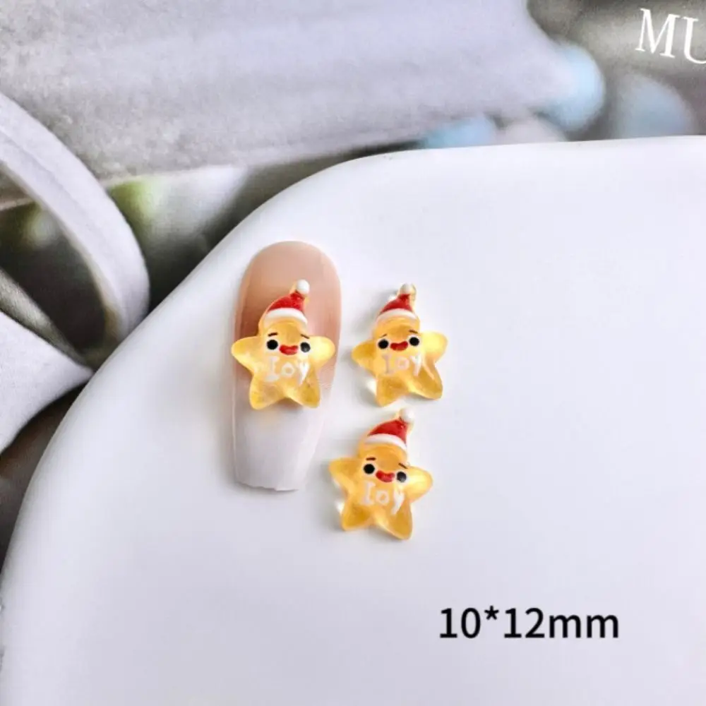 10 Stuks Sneeuwpop Leuke Kerst Nail Art Decoratie Cartoon Mini Nail Art Ornamenten Press-on Nagels DIY Nagel Onderdelen accessoires Vrouwen