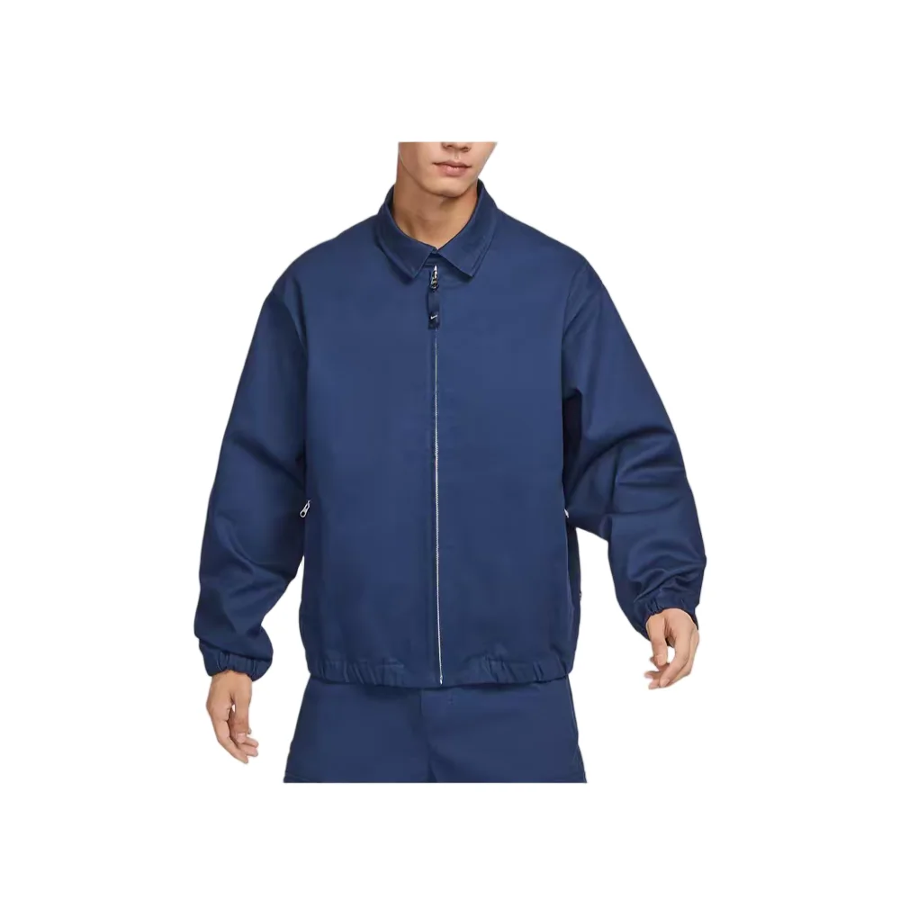 Nike SB Men's Woven Twill Skate Jacket – Dark Navy, Solid-Color, Built to Last, Comfortable Layer for Daily Wear FQ0407-410