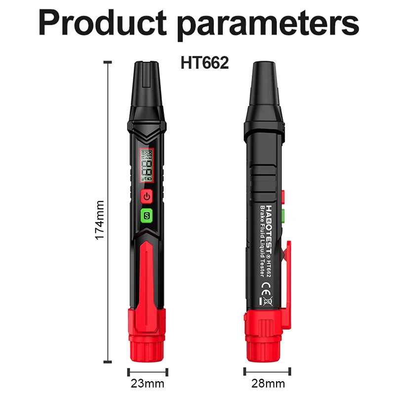 Brake Fluid Tester Auto Car Brake Liquid Digital Tester for DOT3/DOT4/DOT5.1 Accurate Oil Quality Check Pen Sound Light Alarm