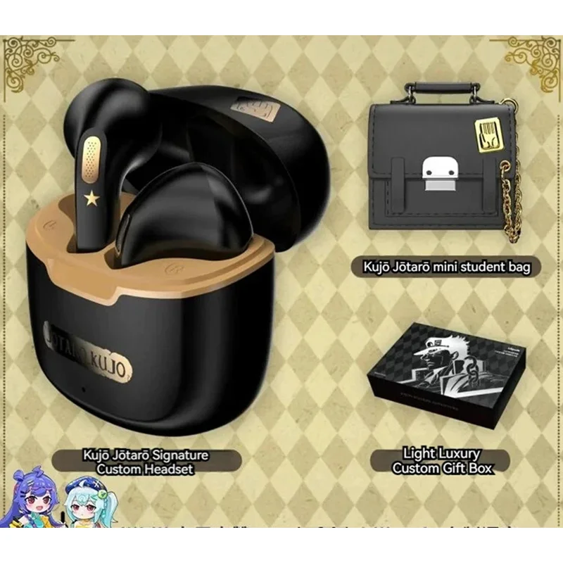 Anime JoJo's Bizarre Adventure Kujo Jotaro Wireless Bluetooth Earphone Special Gift Mini Exquisite Bag Birthday Gift Noise Reduc