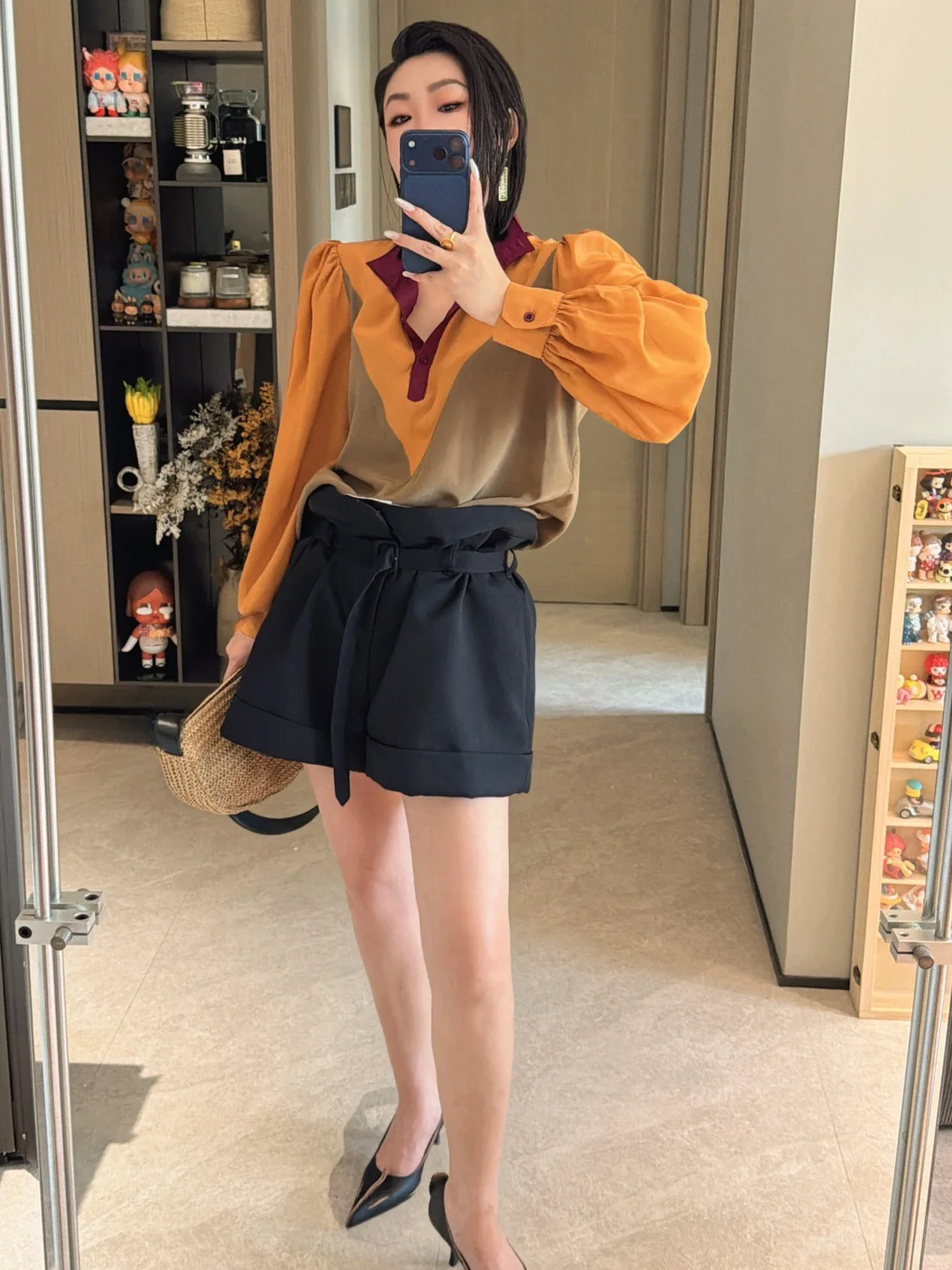 Summer New High Waist Wool Blend Straight Leg Short Pants Women's Suit Pants Belted Loose Fit Slimming Versatile Online Exclu...