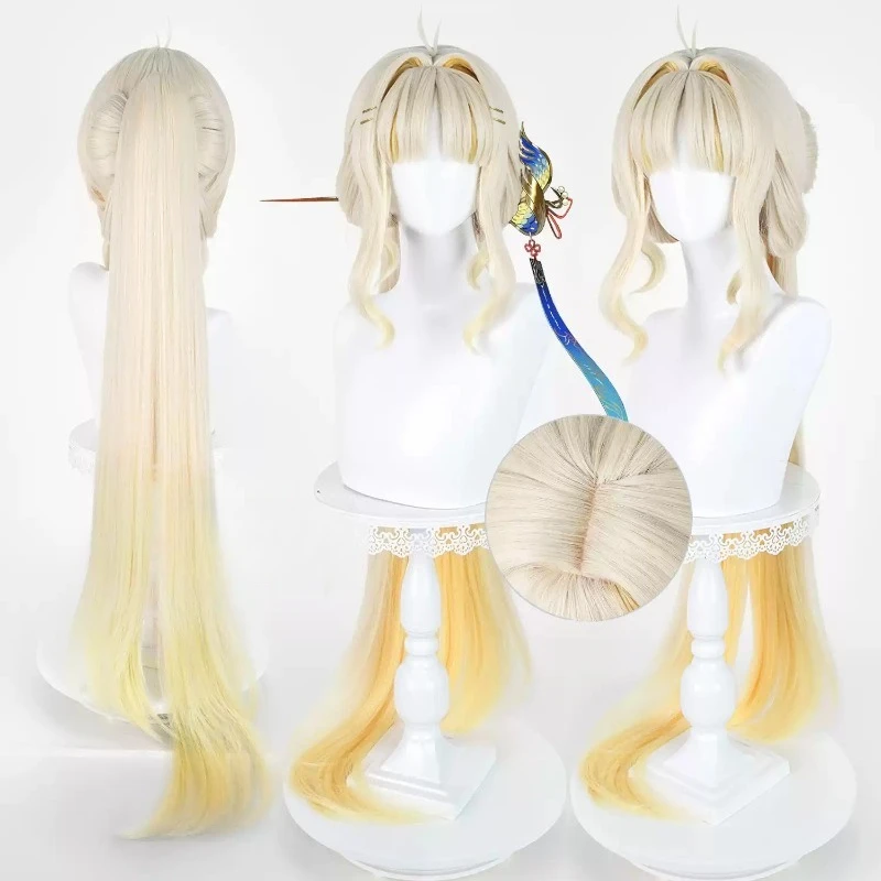 Perruque de cosplay Suisui en cheveux synthétiques, accessoire de déguisement conventionnel pour femme, idéal pour Halloween, fête, avec bonnet de perruque offert, pour cosplay d'anime démoniaque