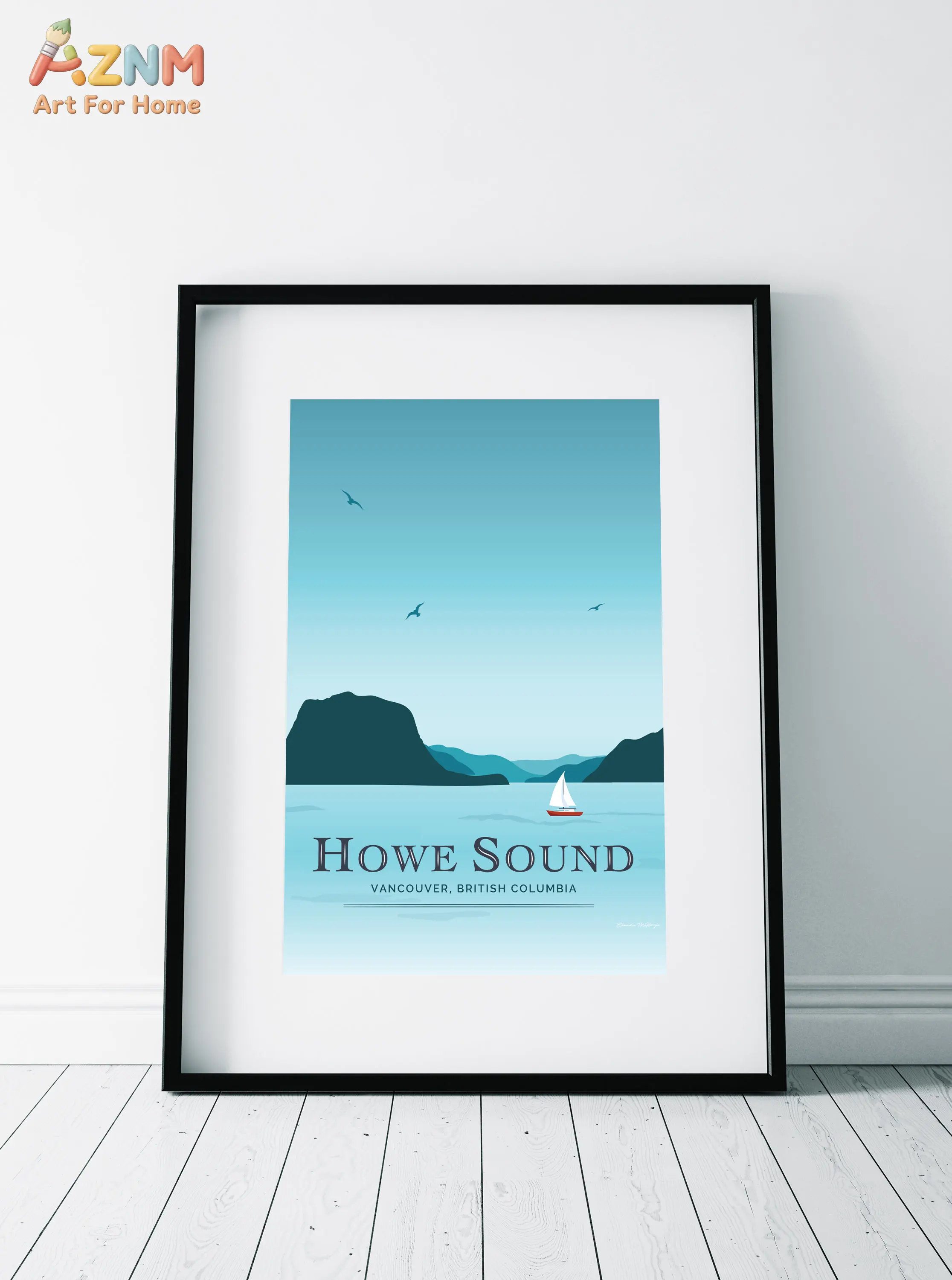 AZNM Vintage Vancouver Canada Landscape Canvas Poster Frameless Wall Art Stanley Park Whistler Howe Sound Sechelt Inlet Travel L