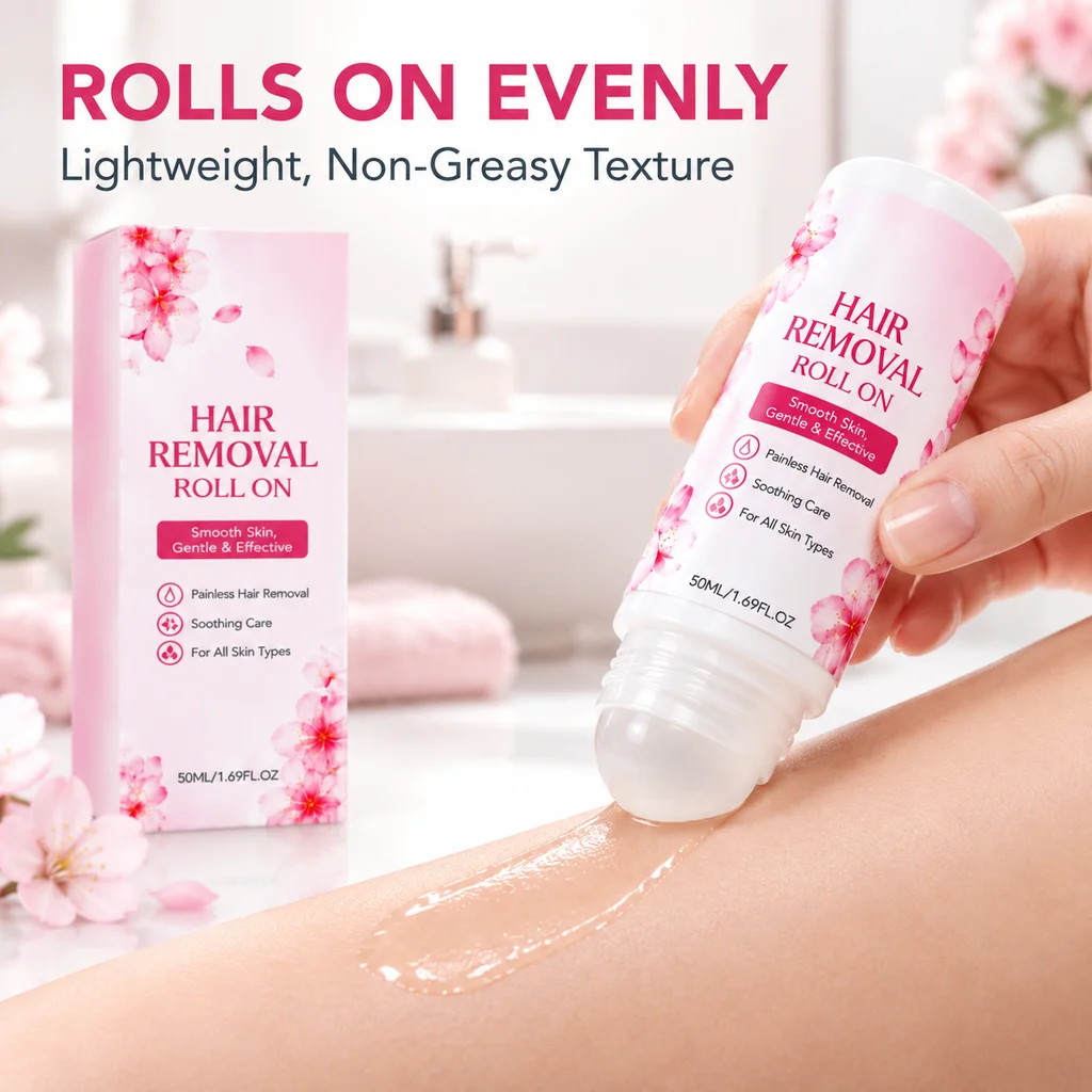 Depilatory Roll On Ball Gentle Hair Removal Cream Body Hair Remover Roller Smooth Skin For Women Men Underarm Legs Arm Skincare