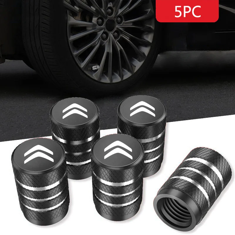 5Pcs Metal Alloy Car Wheel Tire Valve Stem Caps For Citroen C4 C3 C5 C1 C2 Berlingo C-Elysee C4-Picasso C4-Aircross Accessories