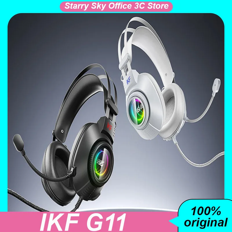 

Игровые наушники iKF G11, проводные, 7,1-канальные, с микрофоном, RGB-подсветка, эргономичный, легкий дизайн, наушники для киберспорта