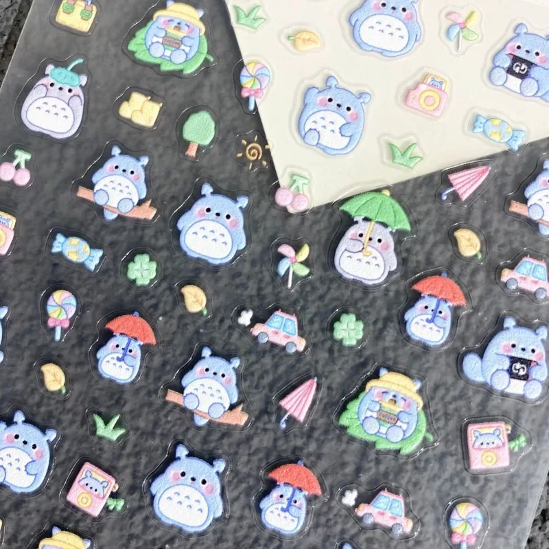 Mein Nachbar Totoro Selbstklebende Nagelkunst-Aufkleber Wasserdichte DIY-Maniküre-Aufkleber Modisches Dekorationszubehör für Zuhause und Salon