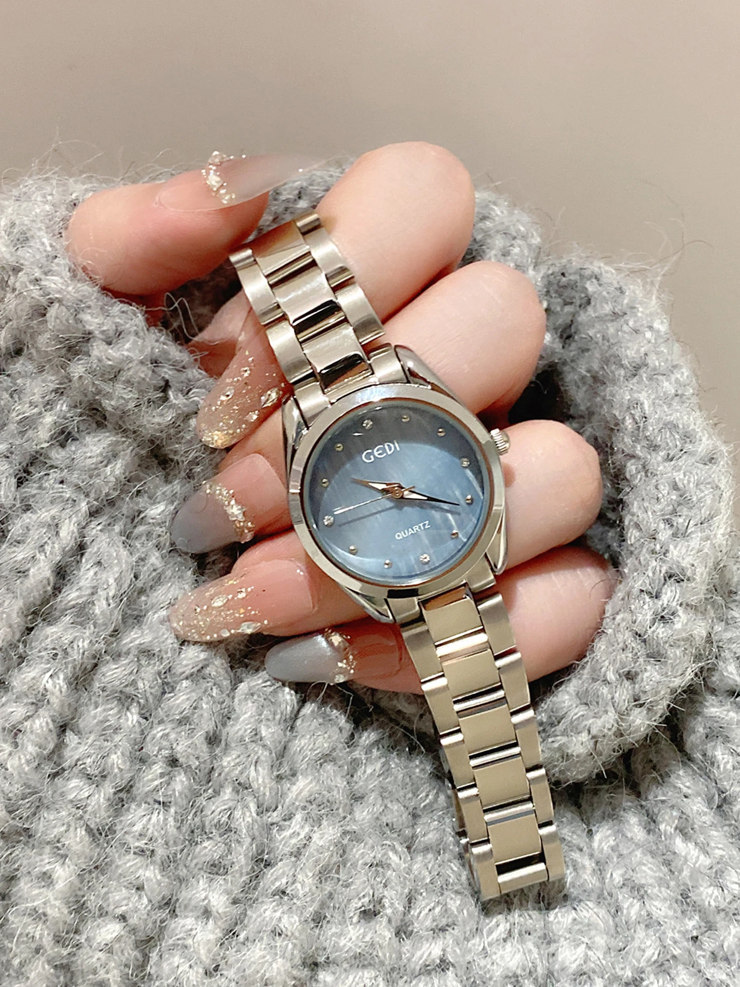 Women'swatch light luxury fashion student steel band simple temperament quartz women's watch elegant ladies watch gift for women