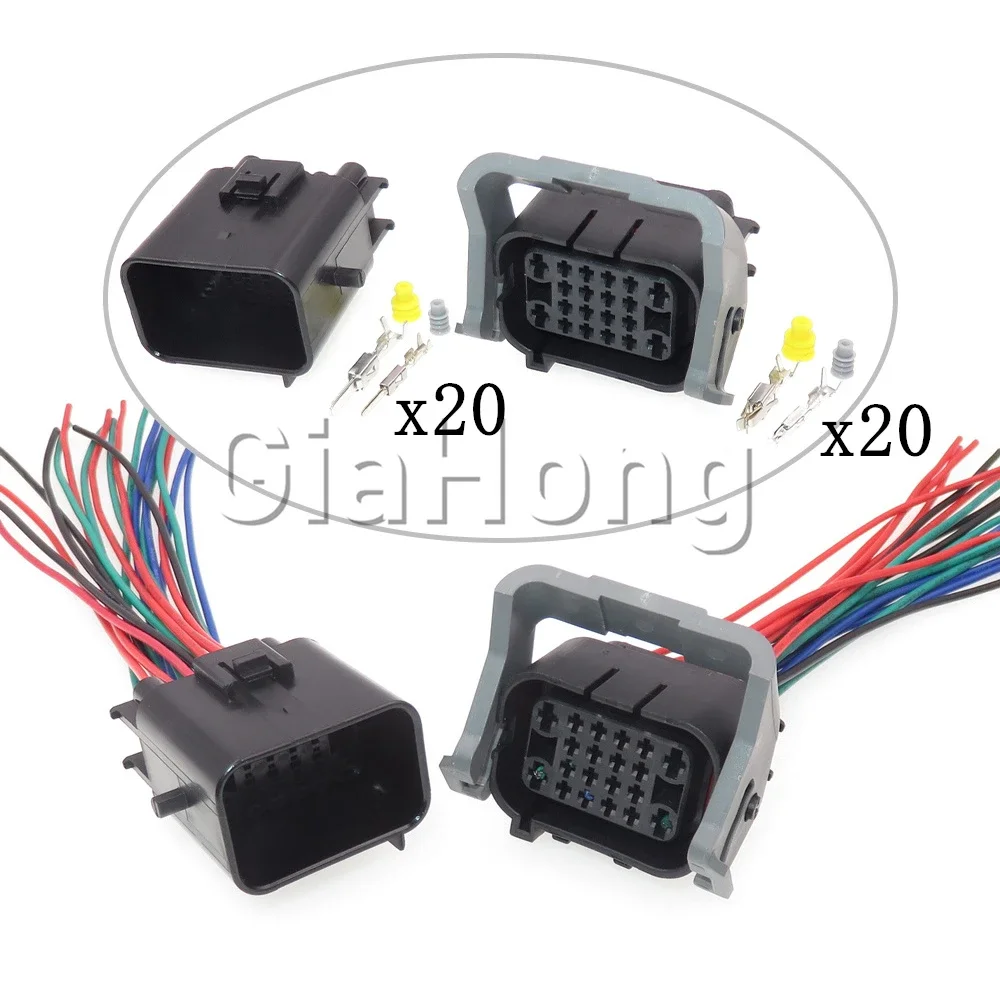 

1 Set 20 Ways AC Assembly Parts Car Engine Electric Wire Cable Sealed Socket 936777-2 936780-2 Auto Modification Composite Plug