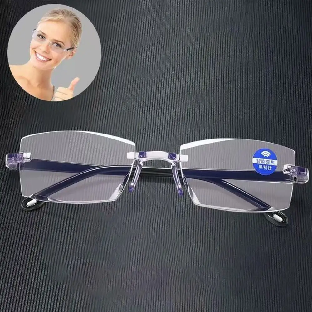 

Frameless Anti-Blue Light Reading Glasses Blue Ray Blocking Ultralight Optical Spectacle Eyeglass Diopter +1.0~+4.0