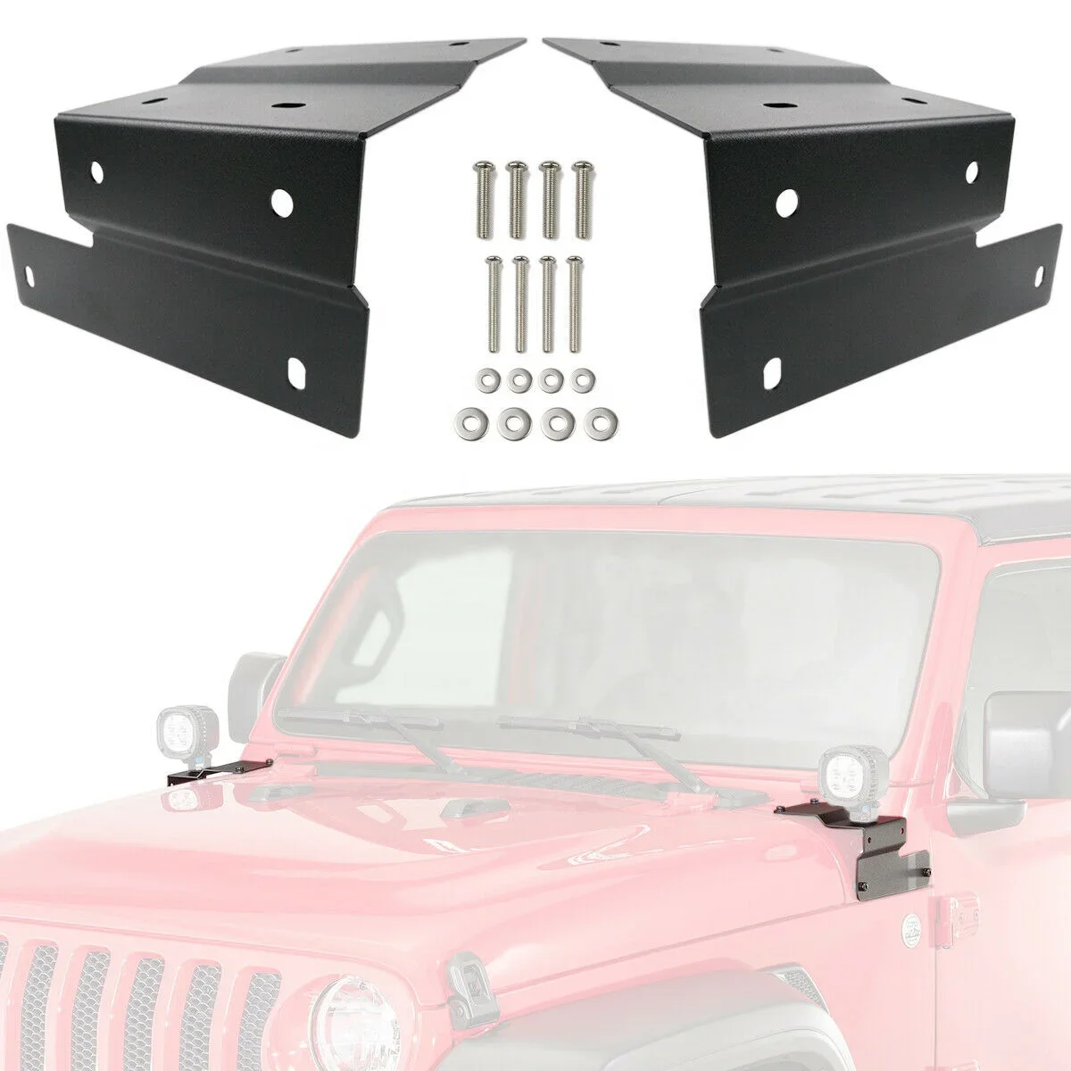 

Lower A-Pillar Steel Mounts Clamp Work Light Bracket for 2018-2022 Wrangler JL