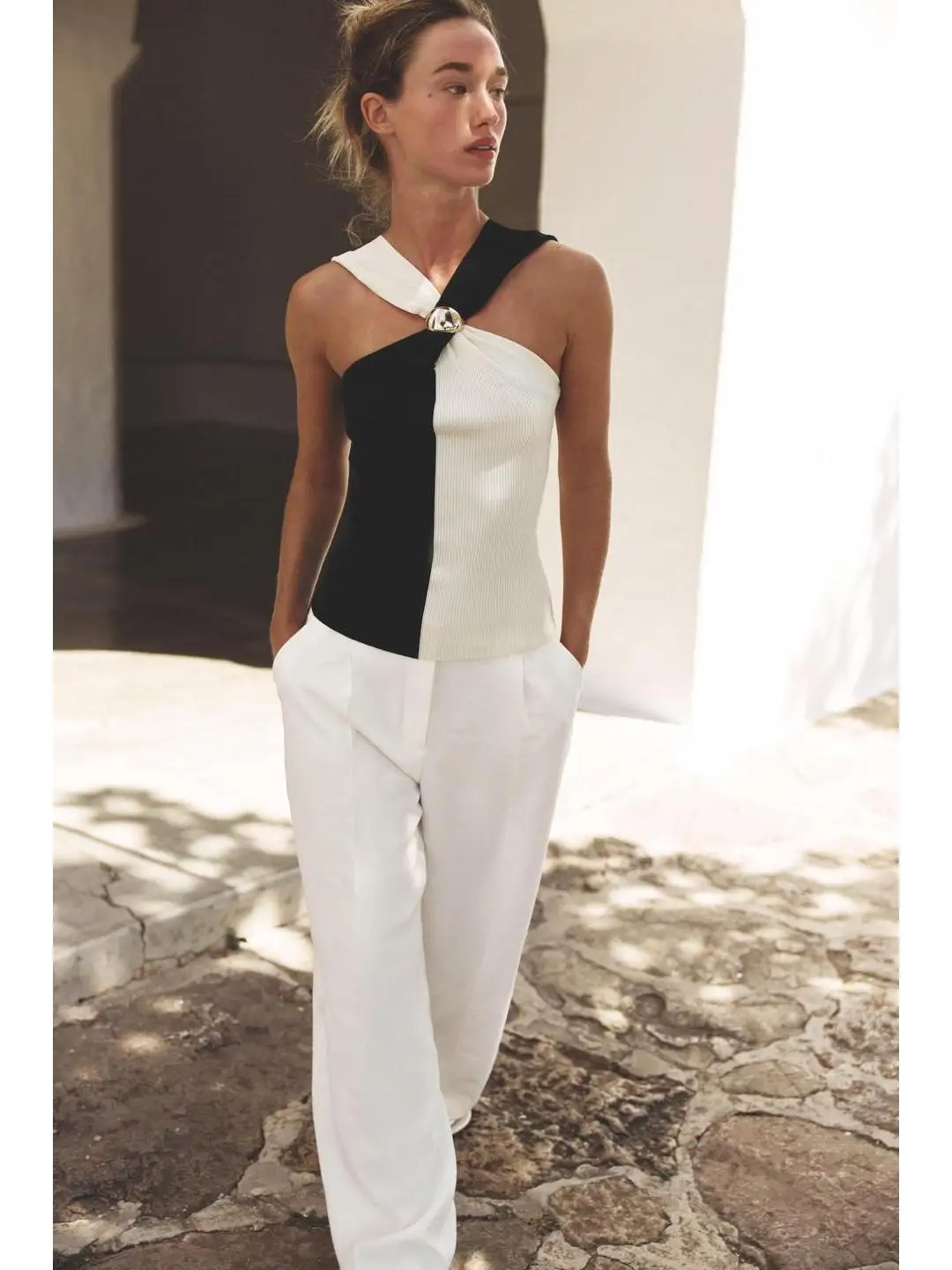 لصق معدني محبوك Ne معلق أعلى المرأة حجم كبير منتظم Sve ألف خط الأوروبي Sle Faion تصميم الخريف الرياح