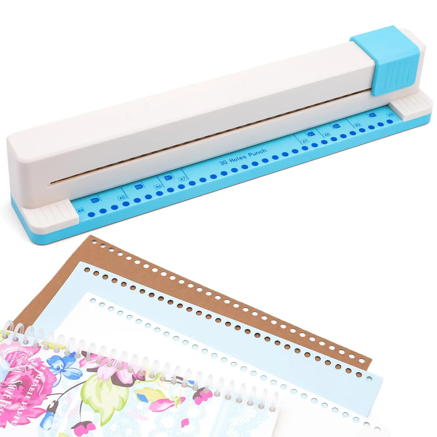 

30-Hole Binding Punch, Portable Multi-Hole Puncher for Notebooks, Planners, and DIY Projects