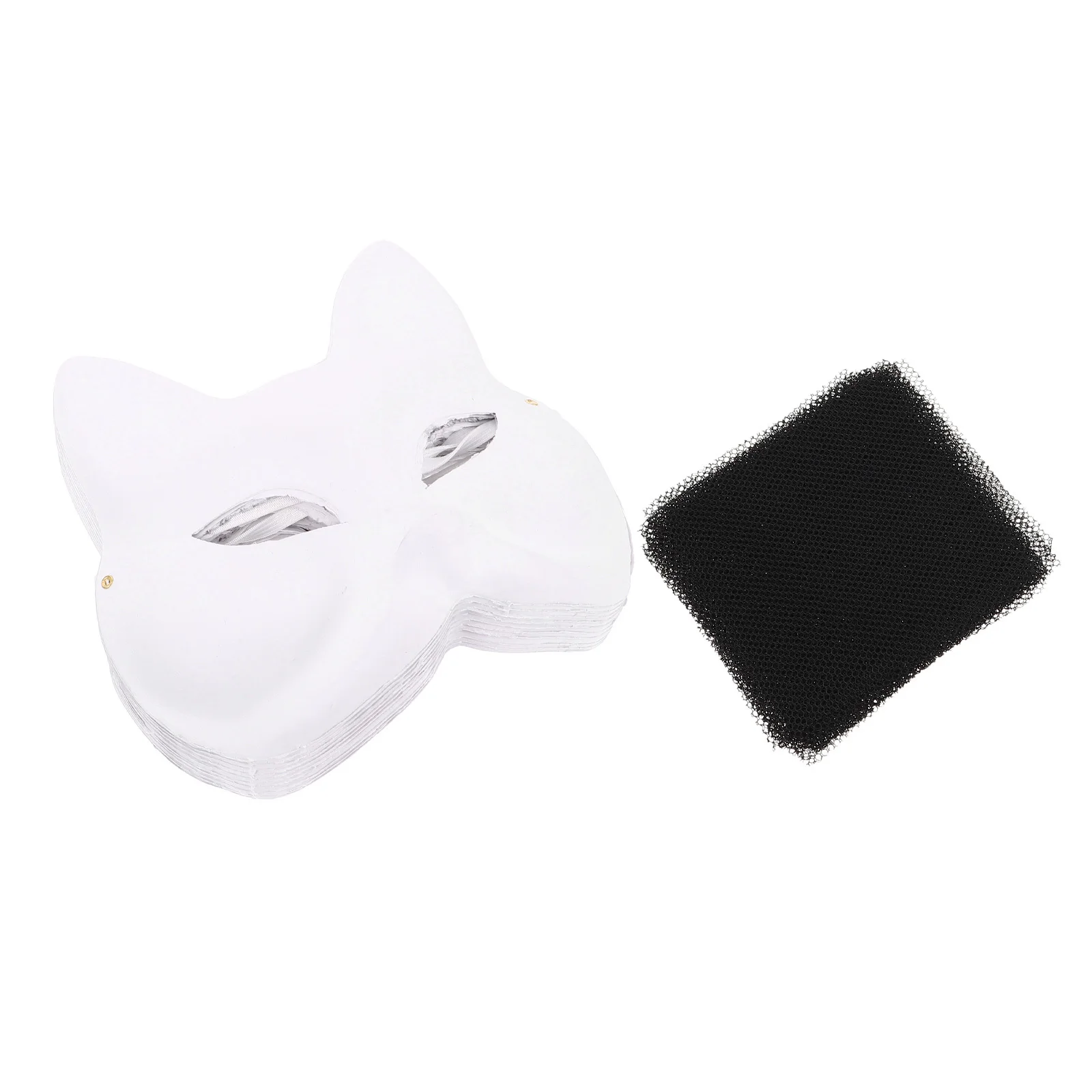 10Pcs Fox Face Mask DIY White Blank Paper Pulp Unpainted Craft Animal Masquerade Halloween Cosplay Supplies Fox Masquerade Mask