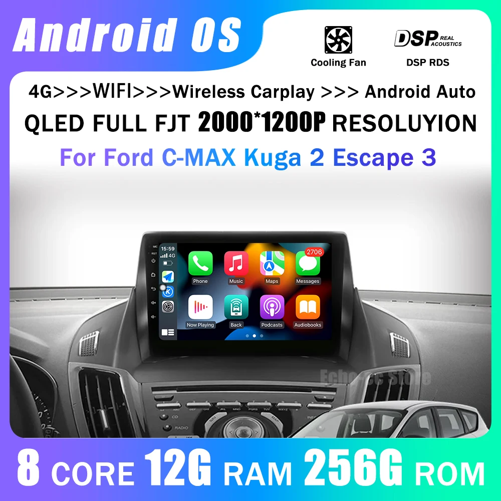 

For Ford Kuga 2 Escape 3 2012 - 2019 Car Radio Multimedia Video Player Navigation GPS CARPLAY Android No 2din 2 din dvd
