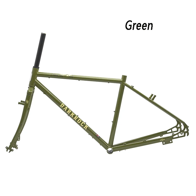 DARKROCK-CRMO-Steel Bicycle Frame, Travel 700C, Long Distance, Front Fork, Leisure, Touring, Gravel, Mountain, Road