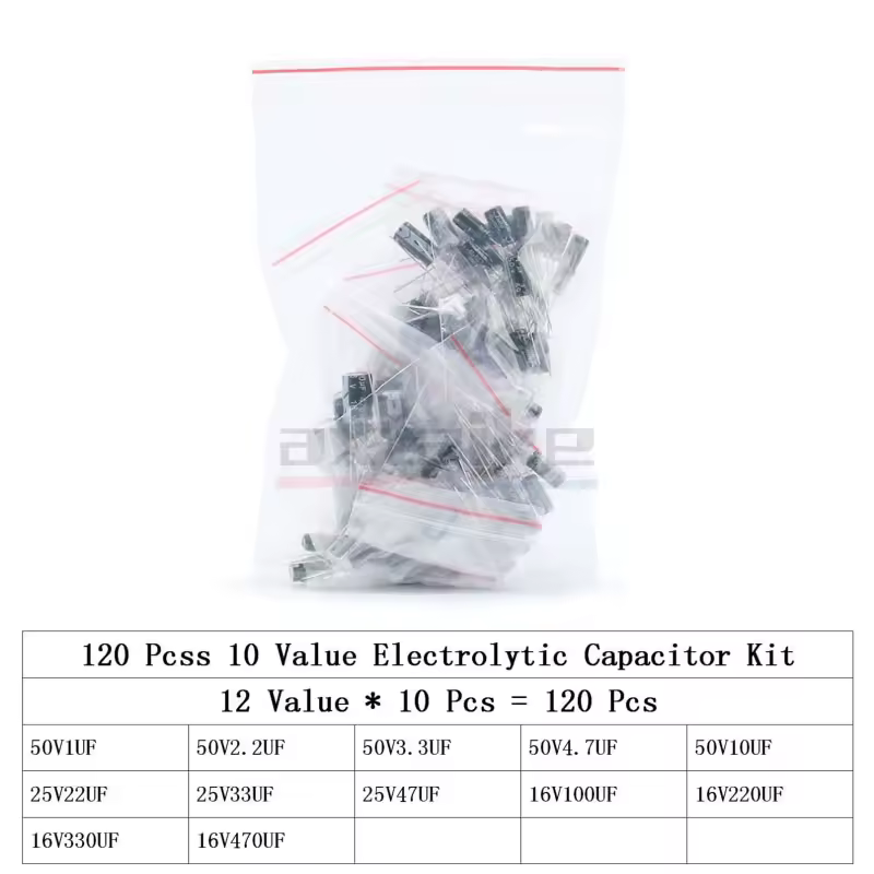 120/200/500Pcs 16V 25V 50V 0.1uF - 1000uF Aluminum Electrolytic Capacitor Assorted Kit Box 1uF 4.7uF 10uF 47uF 220uF 330uF 470uF - Image 2
