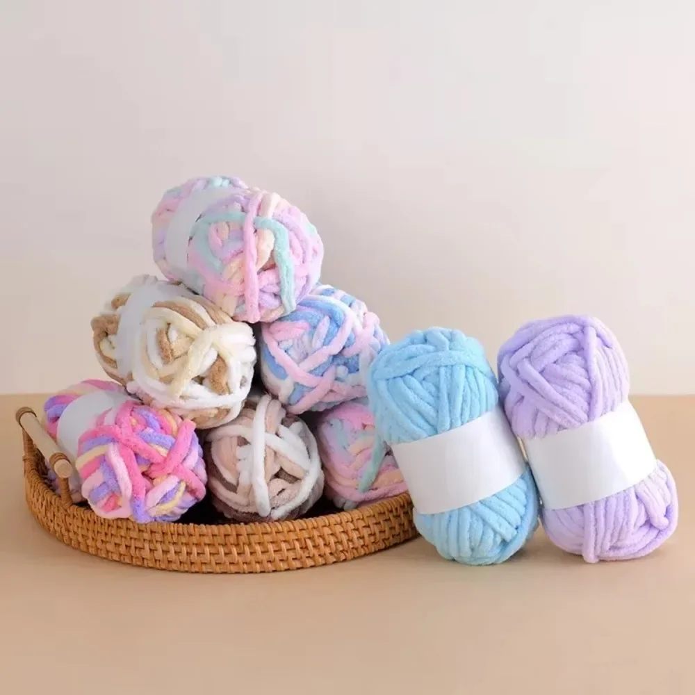 50g de Hilo de Terciopelo Grueso y Suave para Tejer a Mano, Lana para Bufandas y Gorros de Bebé, Hilo de Chenilla para Proyectos de Costura y Manualidades