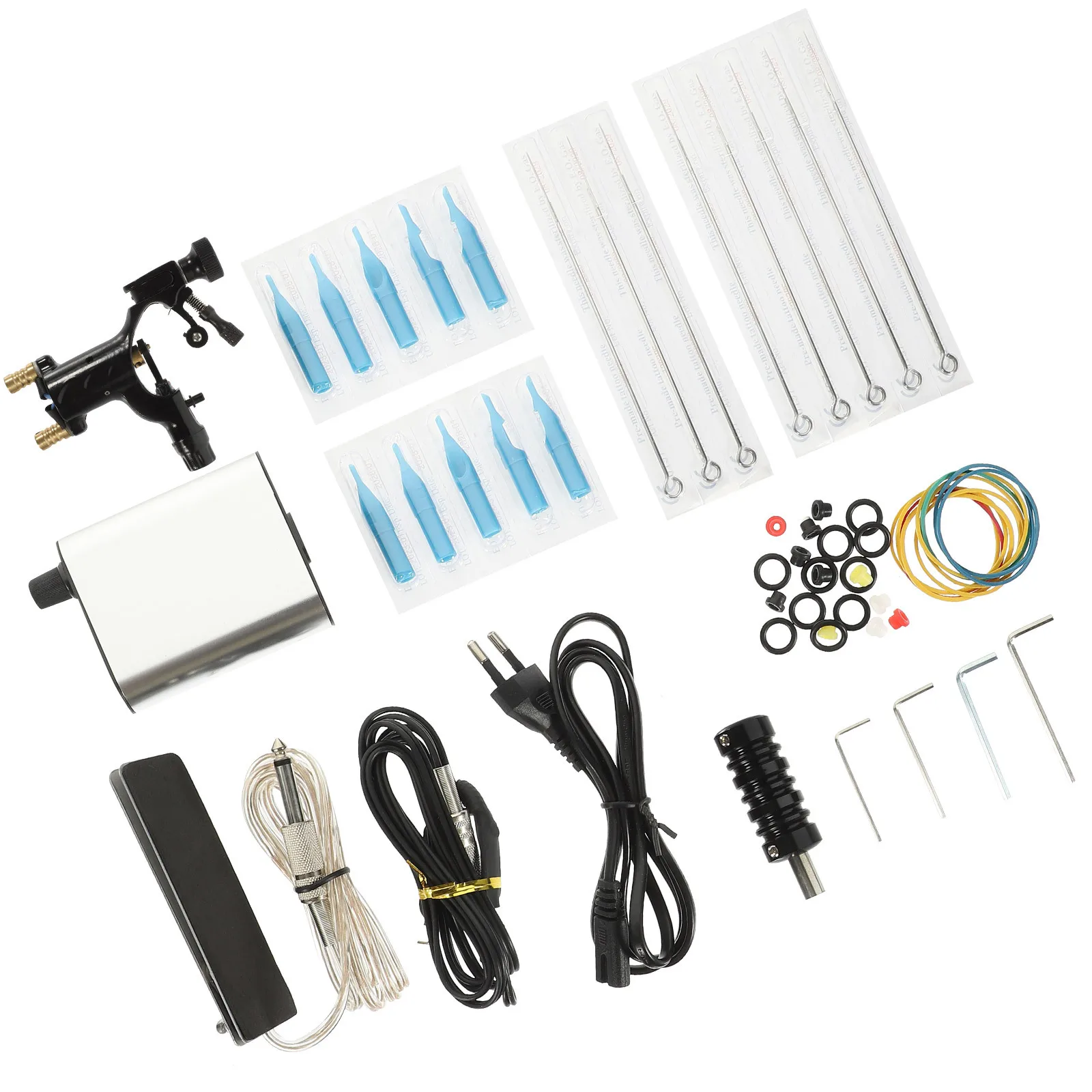 

1 комплект, комплект тату-машины, роторная портативная прочная игла, мощный мотор, стабильная поставка татуировки, профессиональный набор для татуировки