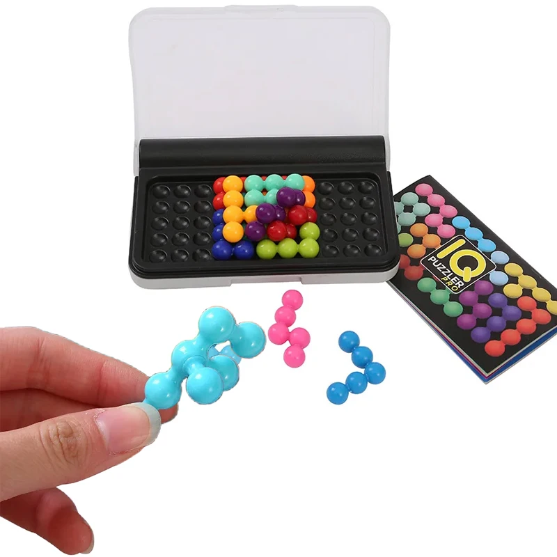 

3D Puzzle Board Game 120 Challenges IQ Classic Pyramid Plate Pearl Logical Mind For Children Pyramid Beads Montessori Toys Gifts
