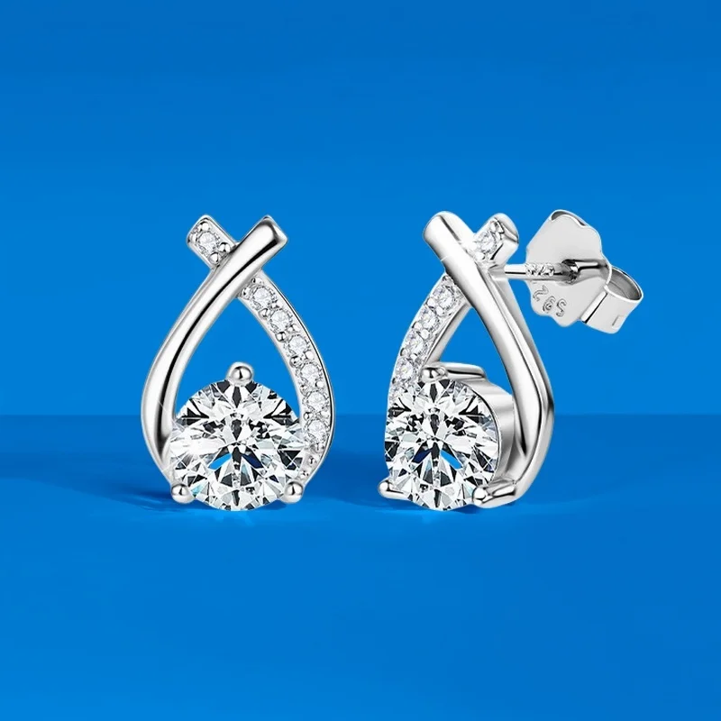 

Серебряные серьги D цвета S925, позолоченные 18 карат, минималистичные роскошные ювелирные изделия GBA, бесплатная подарочная коробка, свадебные подарки для женщин