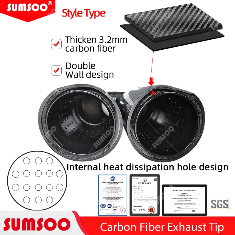 1 шт., Y-образные наконечники для глушителя из углеродного волокна