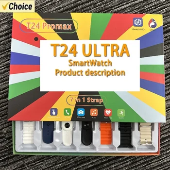 남녀공용 시계 스트랩, T24 프로 맥스 스마트워치, 2.02 인치 HD 스크린, ECG 모니터링 스크린, 축구 스타 다이얼 스마트 워치, 2024 신제품, 7