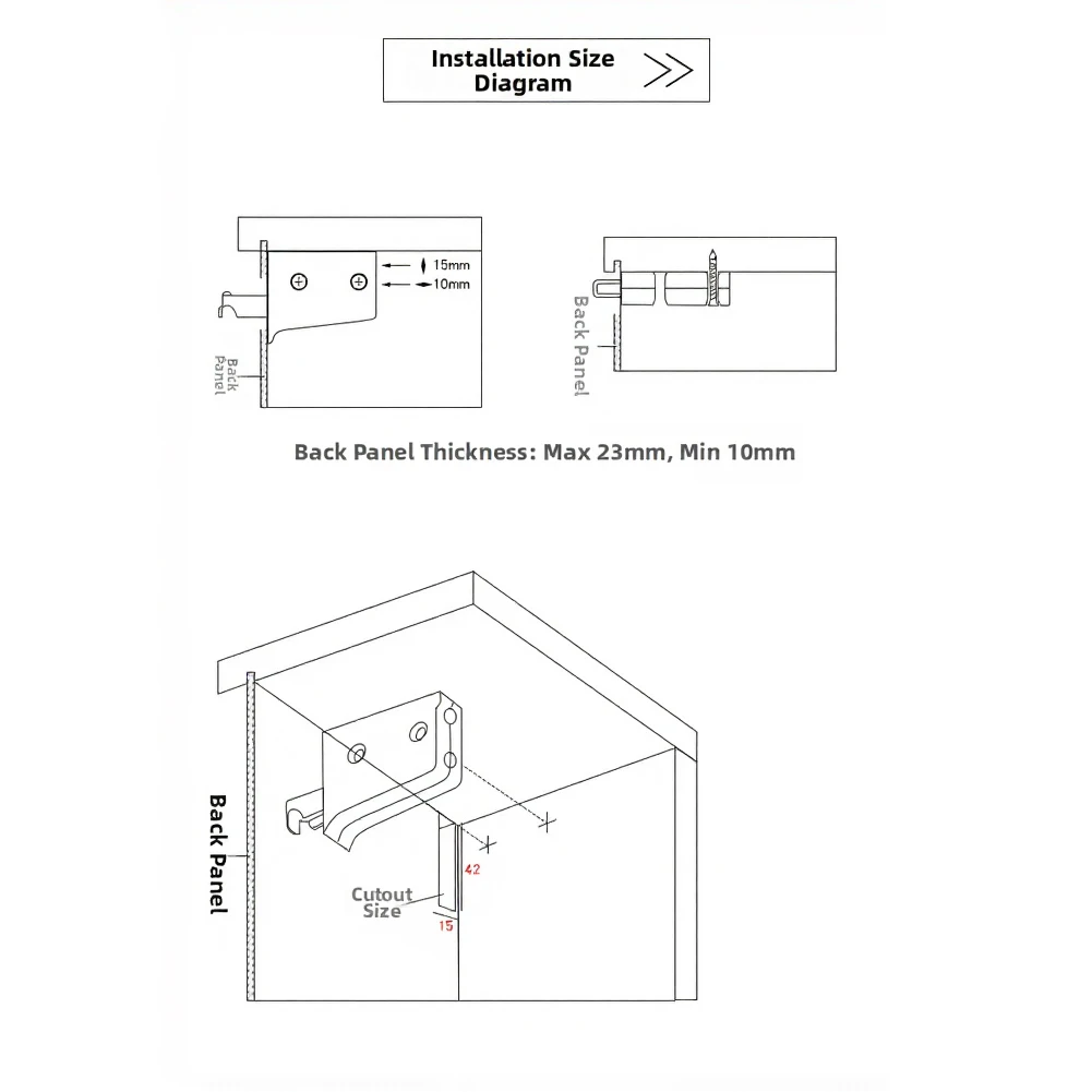 2PCS Heavy Duty Cabinet Hanging Bracket Wall Mounted Fixed Connector for Kitchen Bathroom Storage Furniture Mounting