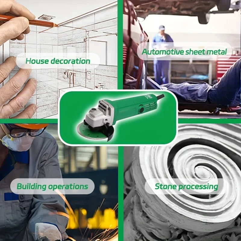Meuleuse d'angle 850 W avec 1 roue, 10, 000 tr/min sans charge, outil de meuleuse électrique pour le meulage, le polissage, l'élimination de la rouille et la maison