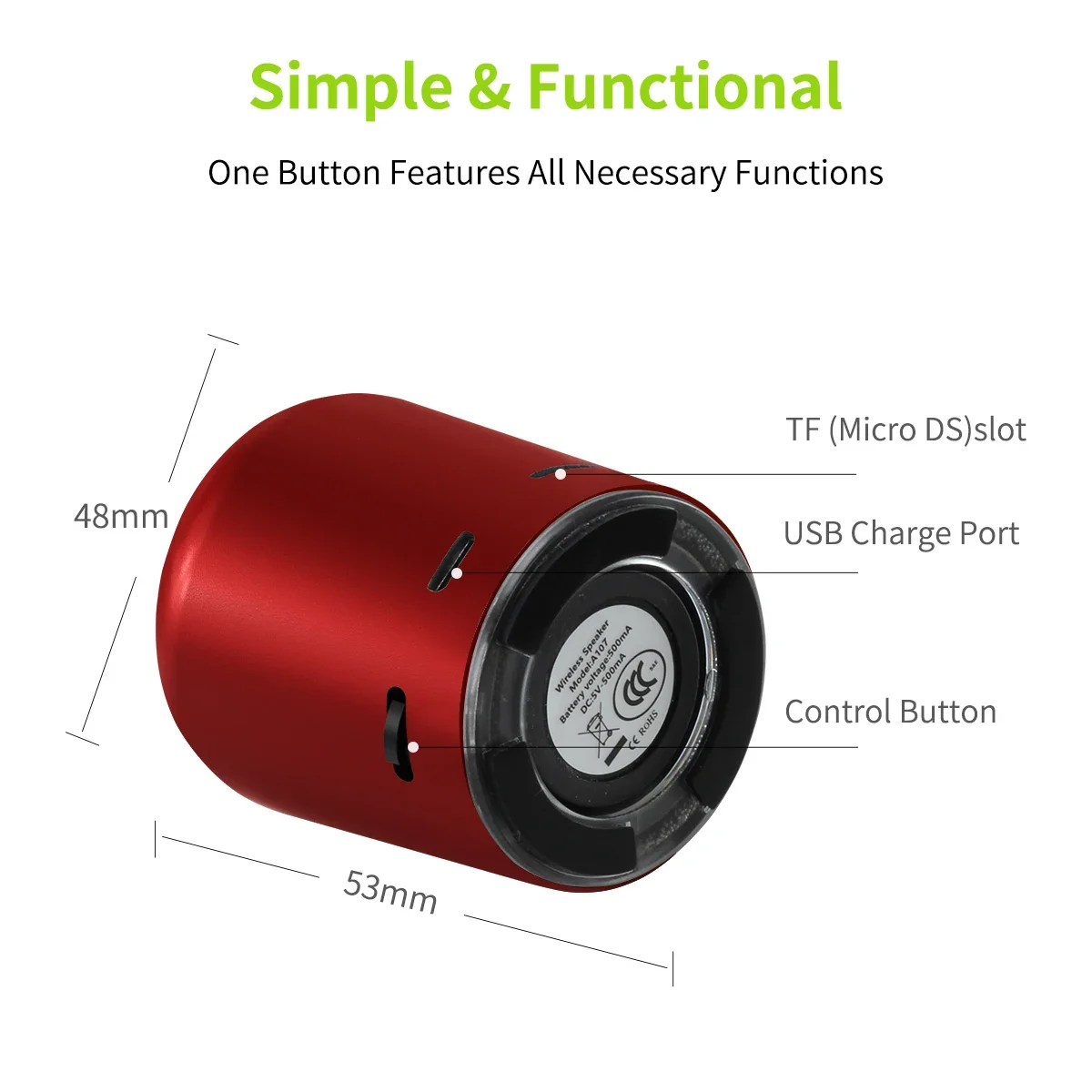EWA Mini altoparlante Bluetooth A107s altoparlanti TWS migliorano il basso attivo Boombox potente suono HD e 8 ore di riproduzione del corpo in metallo