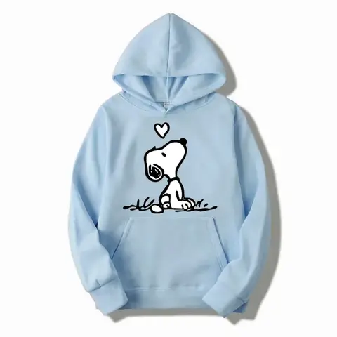 Amerikanska tecknade serier Snoopy Hoodie Dam Herr Pullover Toppar Vår Höst Herr 2024 Nya Casual Par Sweatshirt Kläder 12 best sales Snoopy Zara - №1