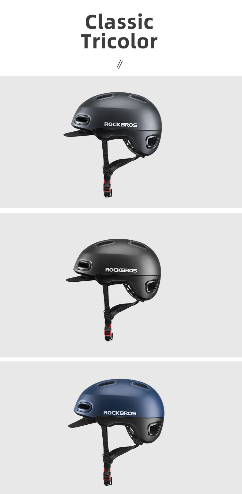 ROCKBROS Fahrradhelm mit Schirm für Casual-Radfahren, EPS Urban Commuter & Mountainbike-Helme für Männer und Frauen – Detail 13