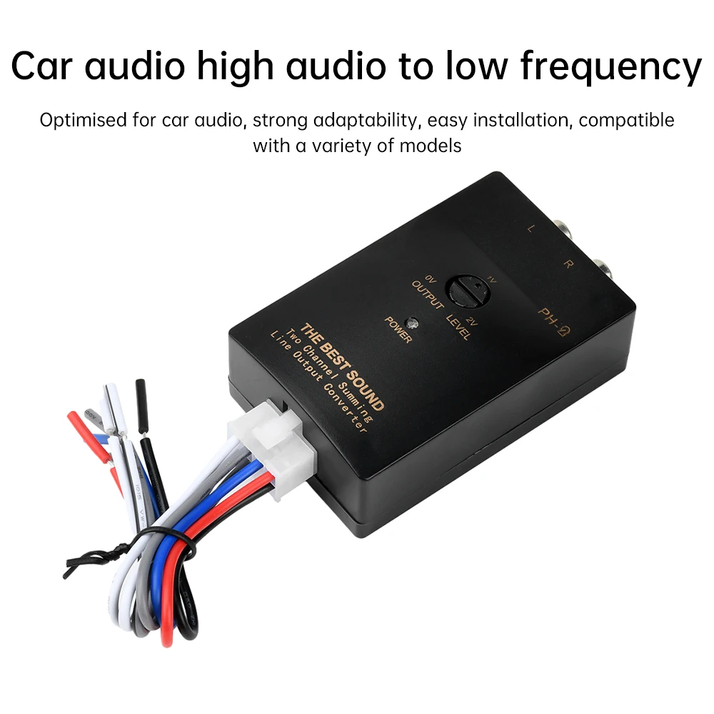 PH-2 Auto-Stereo-Audio RCA-Lautsprecher-Verstärker Hoch-zu-Niedrig-Subwoofer-Audio-Konverter-Adapter Verkabelung Einstellbares Autoteil ﻿ – Detail 3