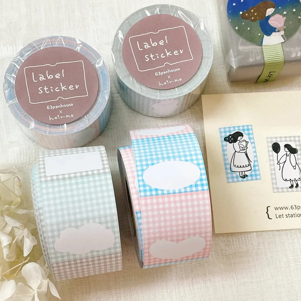 63penhouse x Hairmo Vintage Petite Romance-Frame Label Sticker Roll DIY Card Making Scrapbooking Clear Sticker
