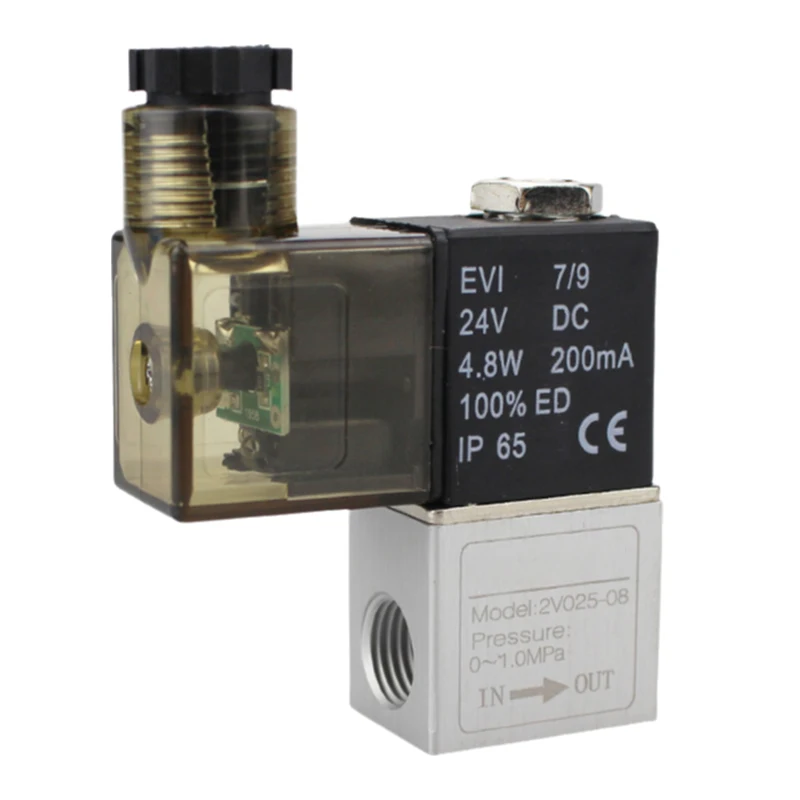 

2V025-08 1/4 thread Normally Closed NC Air Water Oil Solenoid Valve Coil 2 Port 2 Ways 2V025-08 AC110V AC220V AC36V DC12V DC24V