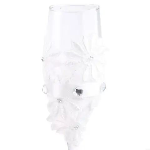 896a 2 PCS 크리스탈 웨딩 토스트 토스트 샴페인 플루트 안경 음료 컵 파티 결혼