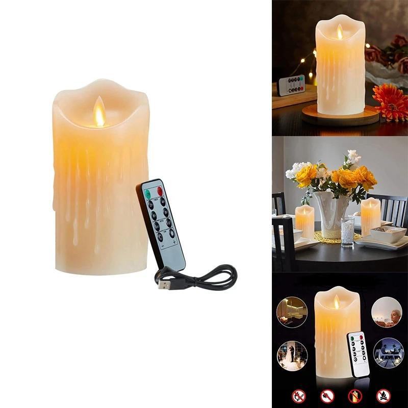 

LED Candles, Flickering Flameless Candles,Rechargeable Candle, Real Wax Candles With Remote Control