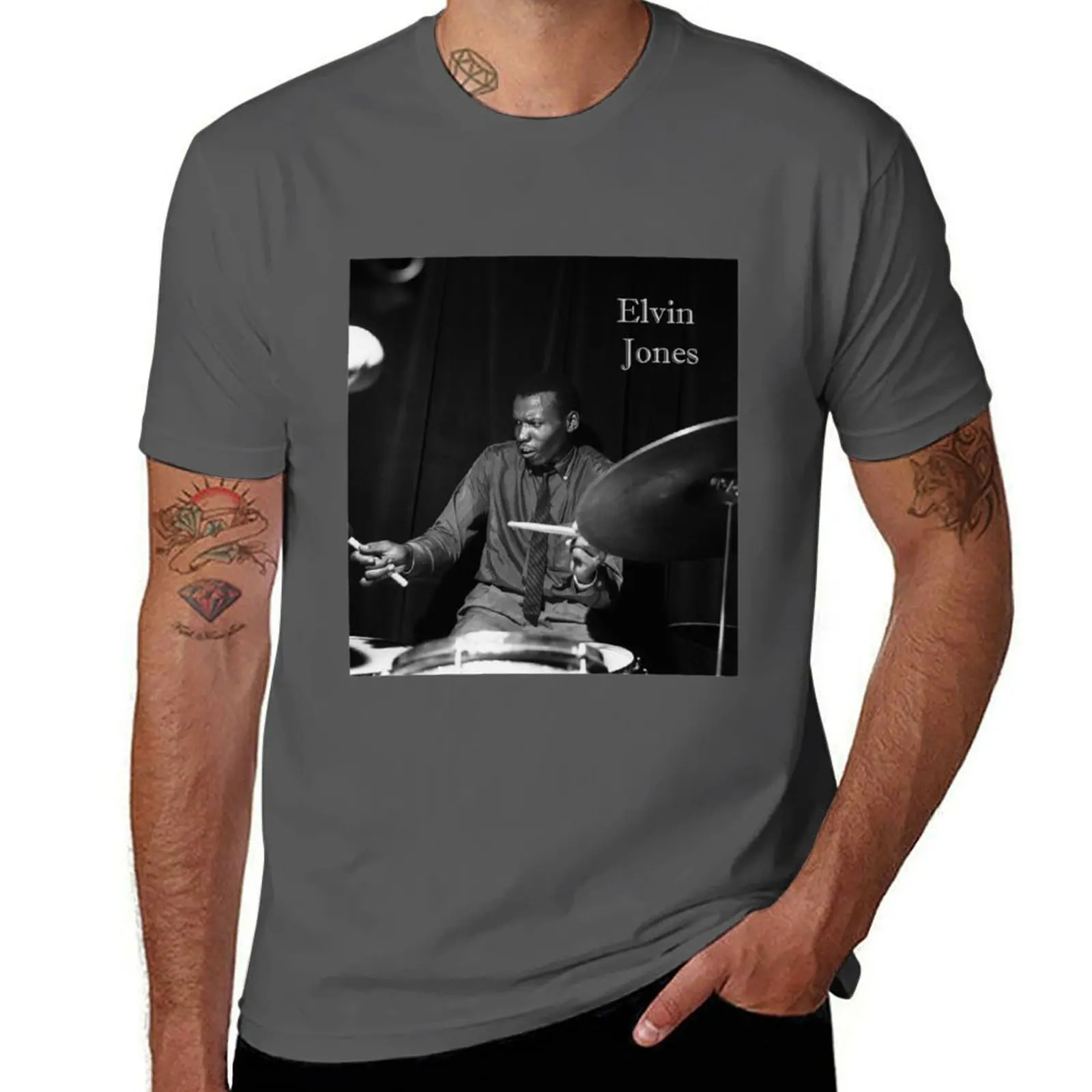 

Elvin Jones T-Shirt Casual Soft Cotton Short Sleeve Tee