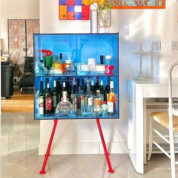 Light luxury acrylic dis play ca binet Inter net celeb rity sto rage cabi net Wi ne ca binet Modern simp le