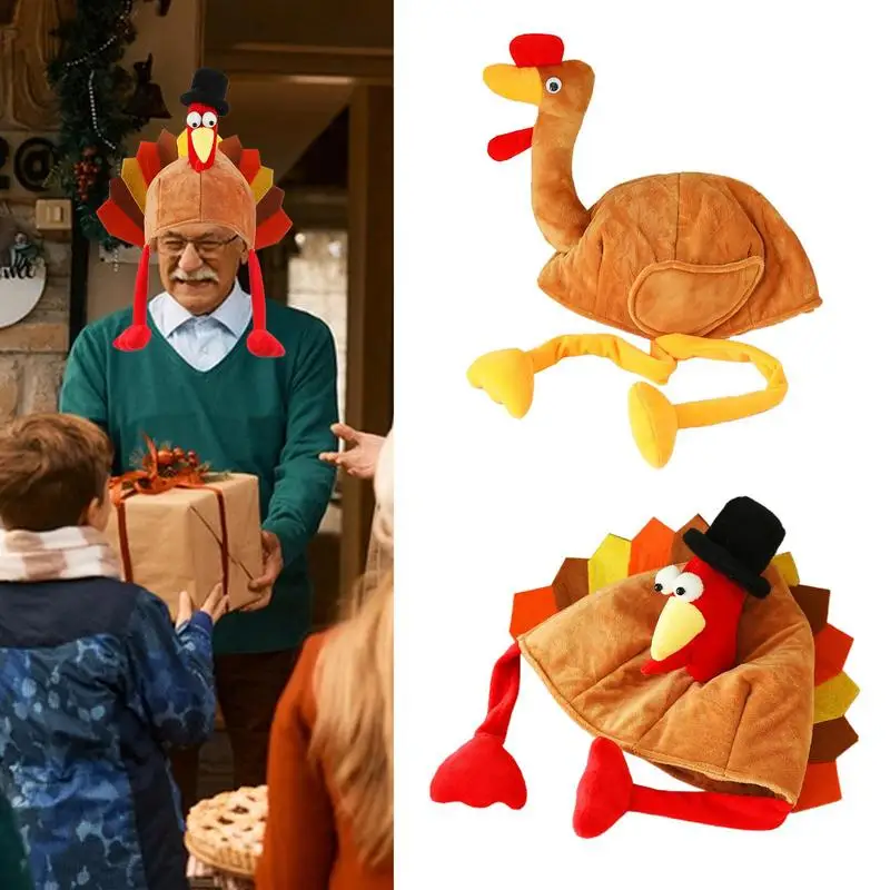 Turkey Hats For Adults Novelty Turkey Hats For Dress-Up Party Thanksgiving Costume Accessory For Christmas Birthday Party Cospla