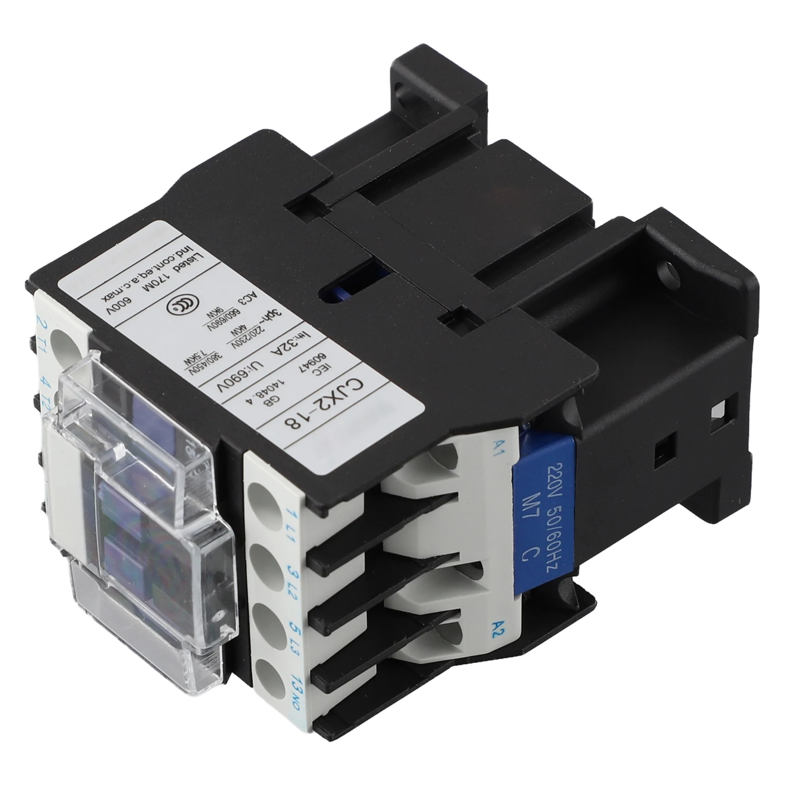 CJX2-1810 AC 220V Coil 32A Ith 3 Phase 1NO Motor Starter Relay Contactor For Industrial Power Distribution Electrical Equipment