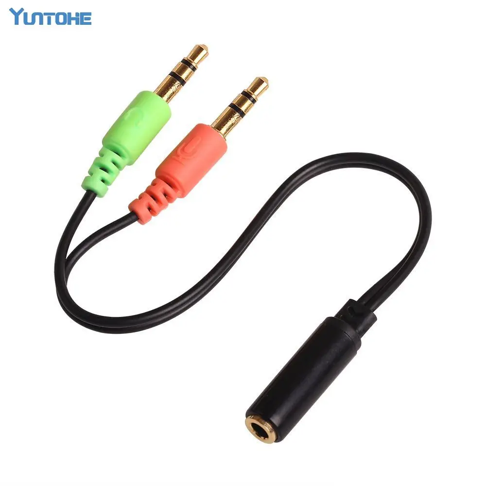 300pcs/lot 20cm 1 Female to 2 Male Splitter Aux cable 3.5 mm Femal to 3.5 mm Male Y Splitter Audio Extension Cable AUX Cable