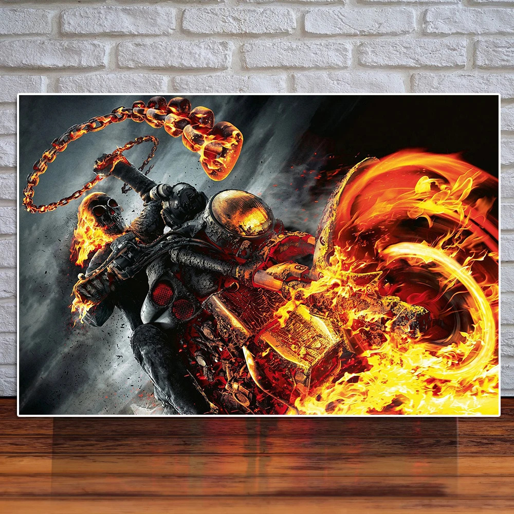 

Ghost Rider Movie Cover Poster And Print Abstract Superhero Comic Canvas Painting Anime Wall Art Mural Living Room Home Decor