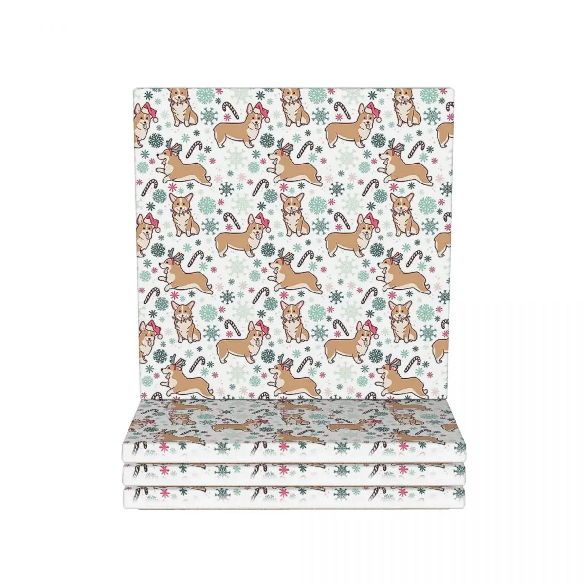 

Corgi Christmas Coasters Ceramics Heat Resistant Mat Decoration Table Utensils For Kitchen Table Placemats Coffee Mat