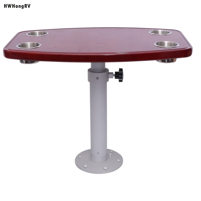 

Intelligent Library HWHongRV Easy To Detachable Motor Home Marine Any Height Adjustable Table Legs With Oak Table Top Aluminu