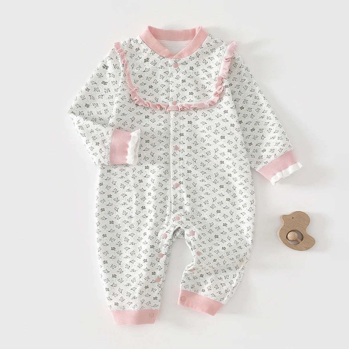 AYNIGIELL Baby Clothes Spring and Autumn Pure Cotton Jumpsuit, Women's Baby Outdoor Climbing Clothes 0-18 Months Newborn Romper