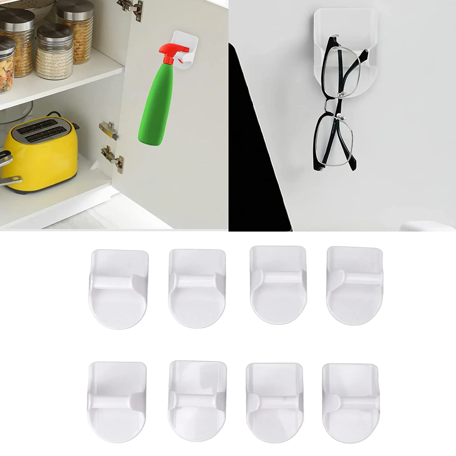 8 PCS Spray Bottle Holder ABS Save Space Strong Adhesive Spray Bottle Hanger For Home Cabinets