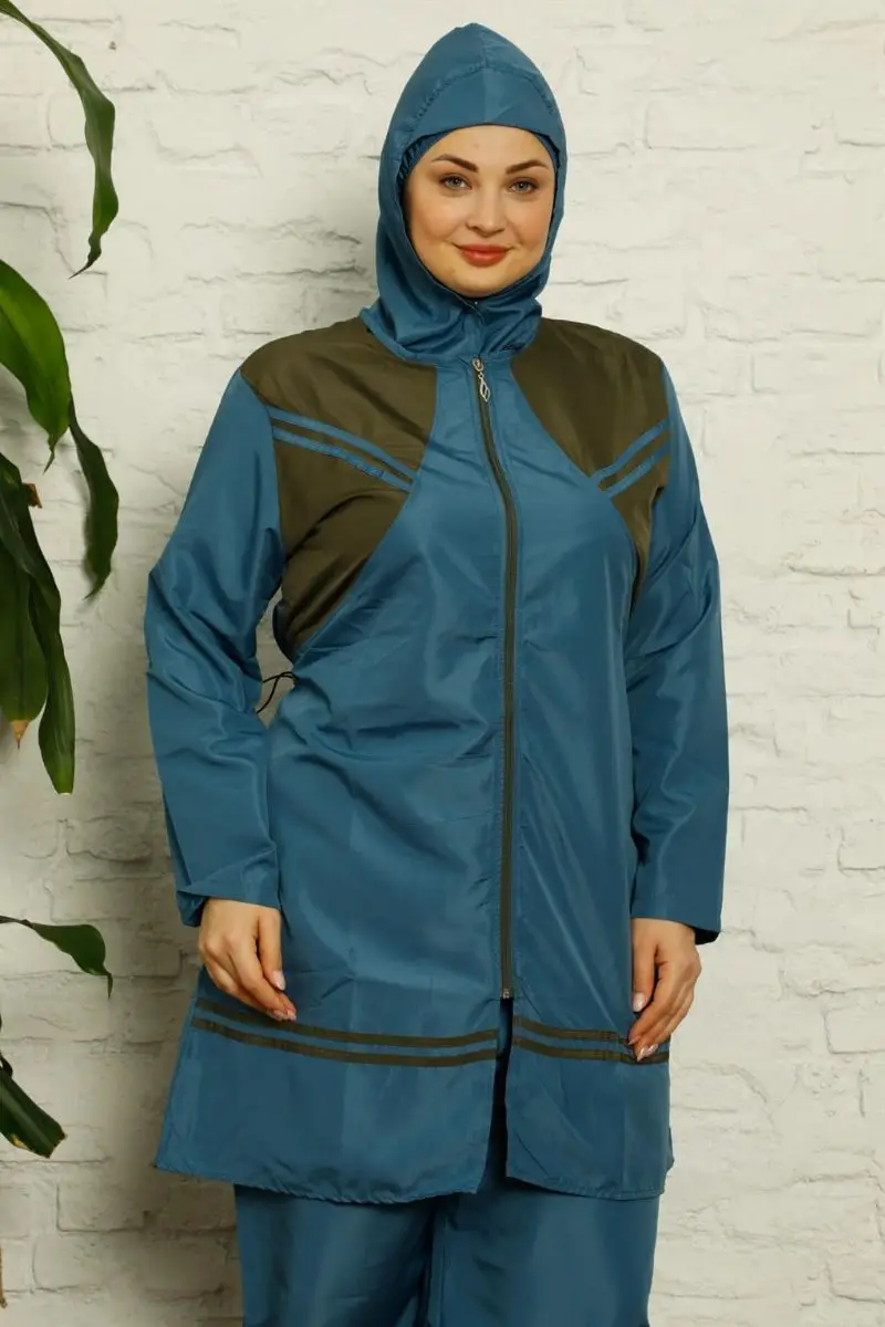 Fashion line full hijab plus size swimwear 32008