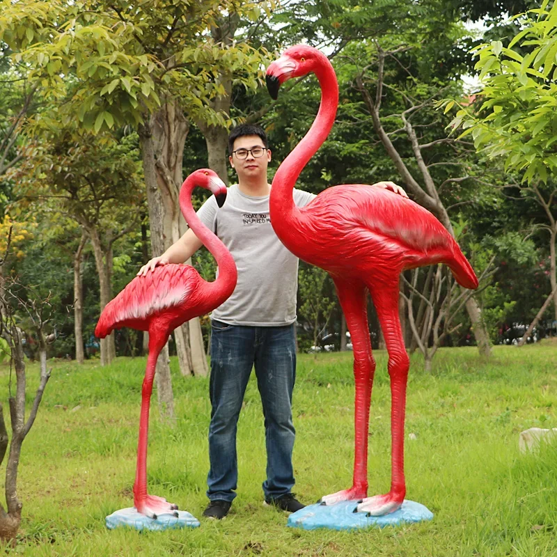 MJY simulation flamingo outdoor garden courtyard wedding props fiberglass sculpture water feature decoration